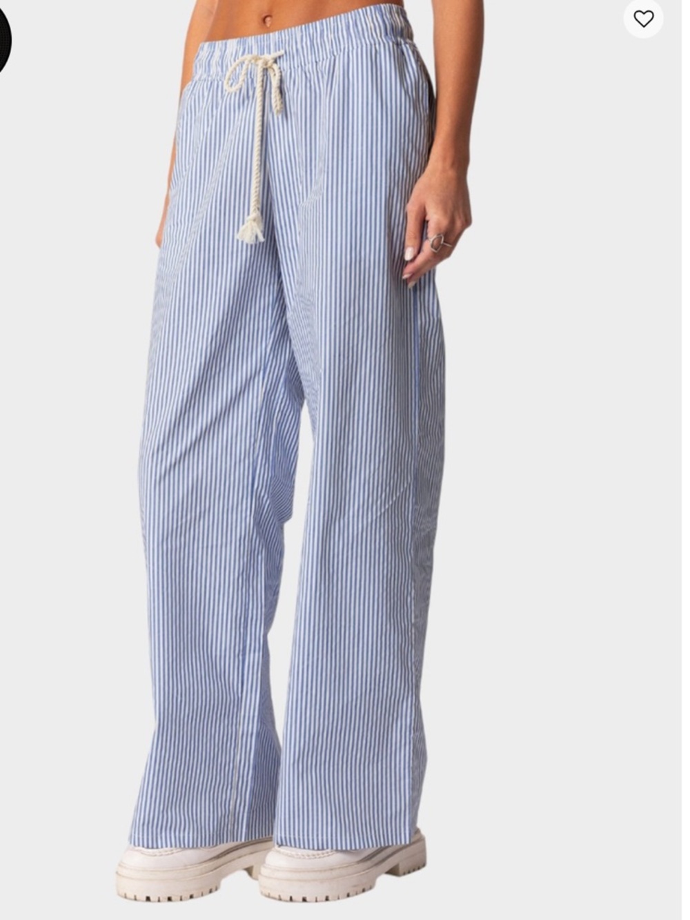 Edikted Blue & White Pinstripe Drawstring Pants size XS